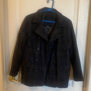 Classic Black Kids Double-Breasted Pea Coat